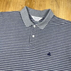 VTG Brooks Brothers Golden Fleece Polo Shirt Men's M Gray Stripe Made In USA